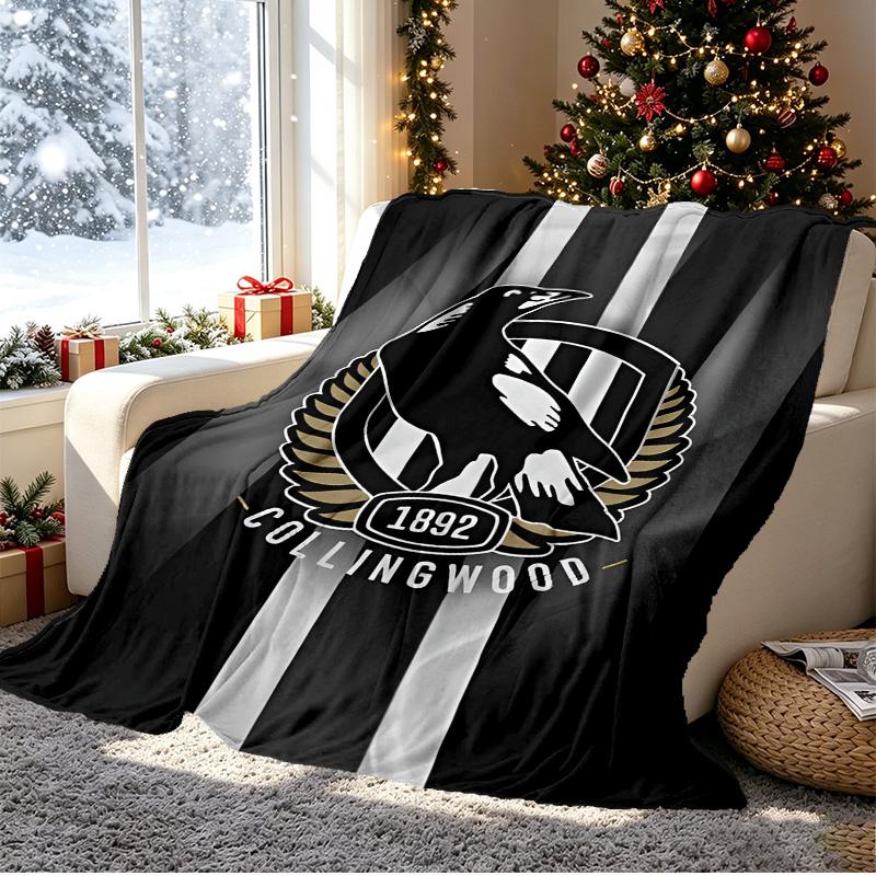 Football Club Pattern Blanket for Home Decoration, Bed, Sofa, Car Travel, Camping, Suitable for All Seasons, Birthday Christmas Gift
