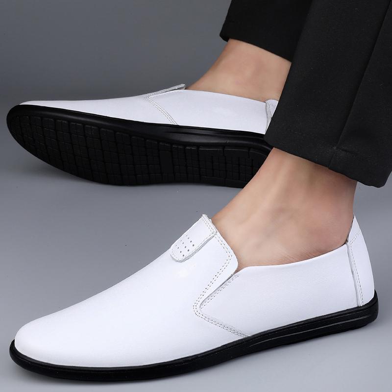 Winter Loafers Men Casual Shoes Fleece Lined Leather Dress Shoes Slip-on Sneaker Flats Plush Man Moccasins Mens Driving Shoes