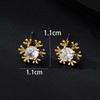 Copper-Plated 18K Gold Snowflake Zircon Stud Earrings - Shiny Christmas Gift for Women
