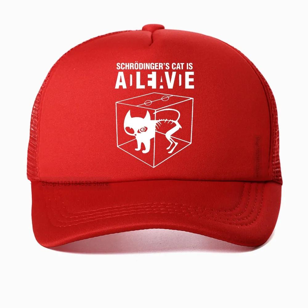 

with Schrodinger Cat Design Print baseball cap Casual and Comfortable adjustable snapback hat Summer Beach Travel mesh hats Adjustable