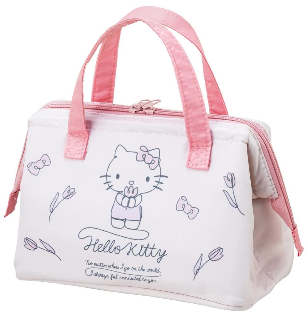 Skater Insulated Clasp Lunch Bag with Hello Kitty Line Design and Sanrio Design (KGA1-A)