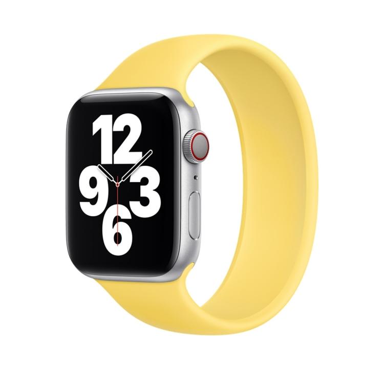

For Apple Watch Series 9&8&7 41mm / SE 3&SE 2&6&SE&5&4 40mm / 3&2&1 38mm Solid Color Elastic Silicone Watch Band, Size:M 143mm