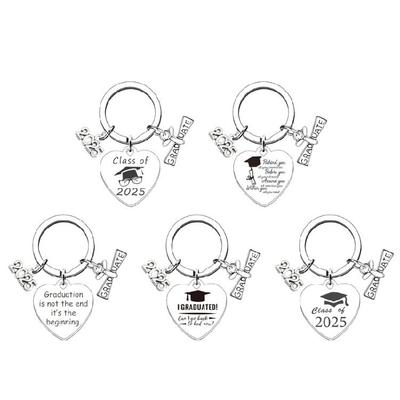 Llavero de Graduación Elegante Llavero de Acero Inoxidable Portallaves de Graduación Llavero para Graduado Perfecto para Estudiante Adolescente