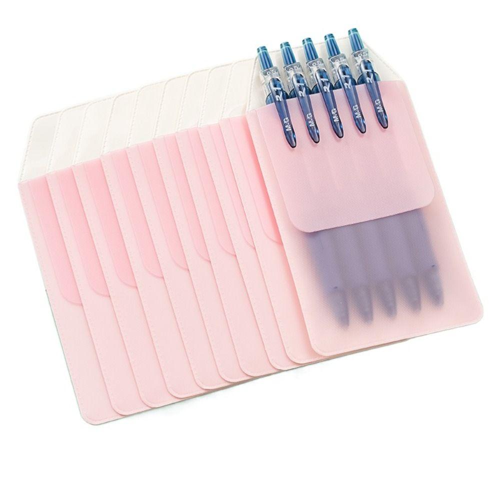 

10Pcs/set Multi-color Nurse Pen Pocket Ink-Resistant Pen Insert Pouch PVC Pencil Case Doctor Pink