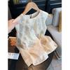 Women Vintage Flower Embroidered Vest Elegant Crochet Hollow Out Sleeveless Top Ladies Loose Holiday Blouse