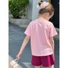 Clothing for Middle and Large Children 2026 Summer New Style Girls' Pure Cotton Cartoon Bunny Print Short-Sleeved T-Shirt Kidsren's Clothing