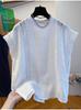 Women's White Lace Cotton Top - 2025 Summer Flutter Sleeve Patchwork Design