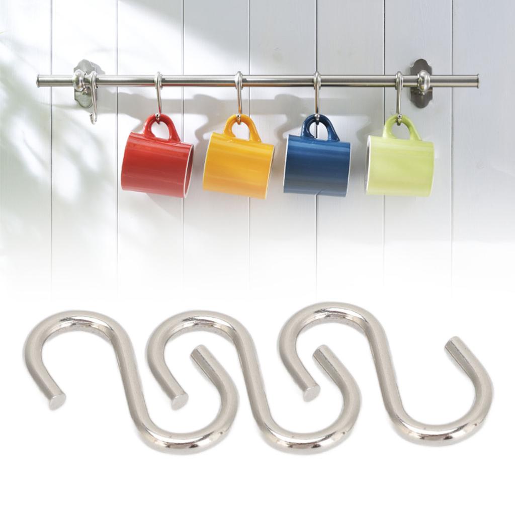 10Pcs S Shaped Hooks Strong Thickened Metal S Shaped Widely Used Small S Hooks for Clothes Bags Utensils