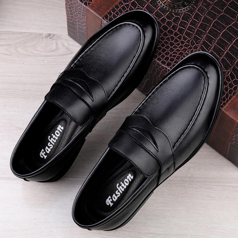 

European Station, Black Small Leather Shoes Men s Casual Korean Edition Trendy Versatile Doudou Shoes Men s One Pedal Love 38 чёрный