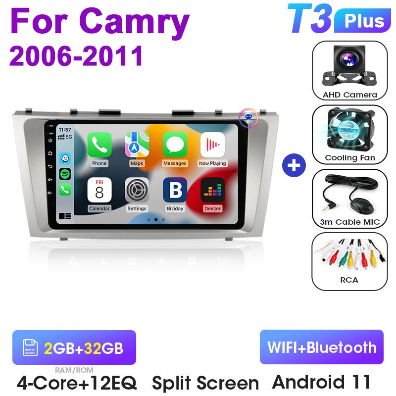 2 Din Android 12 Autoradio Für Toyota Camry 7 XV 40 50 2006 - 2011 Multimedia Video Player GPS 4G Carplay Auto Stereo Head Unit