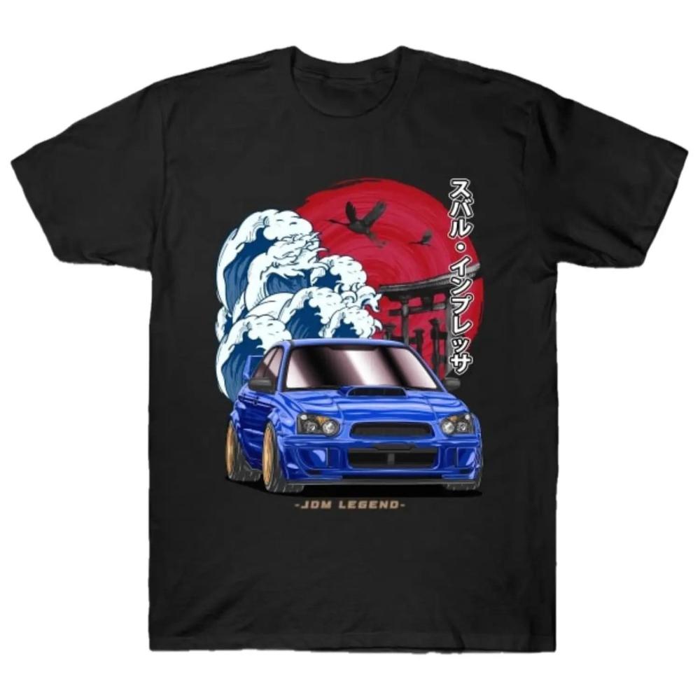

JDM Subie Impreza WRX STi Blobeye Футболка Черная Синяя Графика Гоночного Автомобиля Мягкая Удобная Высококачественная Ткань Повседневная Футболка для Мужчин 2XL