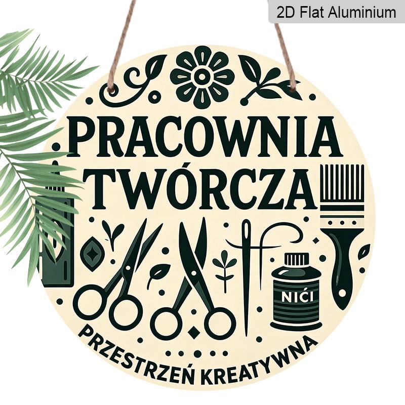 

2D Flat Aluminum Vintage Signage Wall Decoration, Available in Various Sizes, Featuring Scissors, Paintbrush, and Floral Designs. Suitable for Cafes 20*20cm