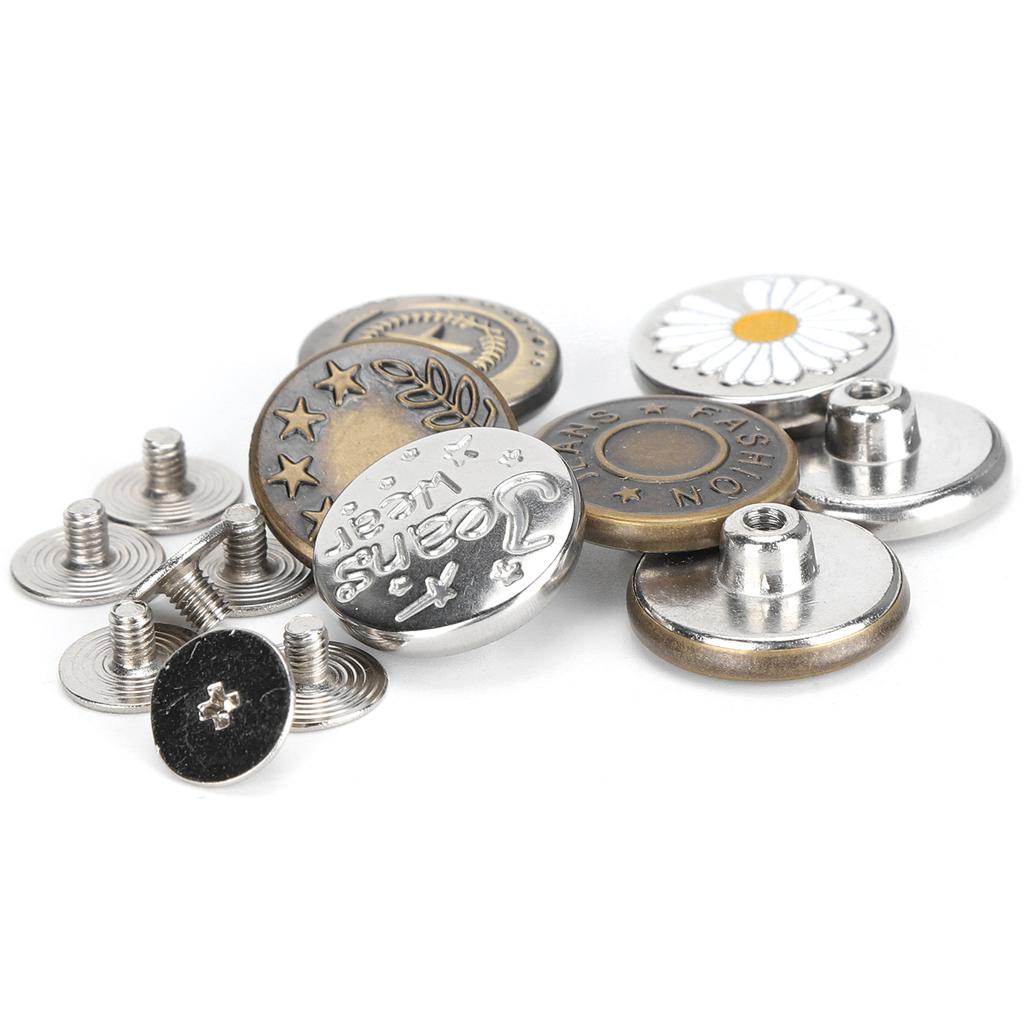 Jeans Buttons Replacement Kit NailFree No Sewing Needed Adjustable Waistline Craft Tool