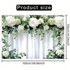 2D Greenery White Floral Draped Curtain Backdrop Bridal Shower Photo Booth Background