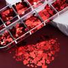 12 Gitter Valentinsrot Liebesherz Pailletten Nailart Flocken Kreuze Dekoration für Gel-Maniküre Zubehör Nagelstylist Zubehör