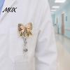 Retractable ID Holder Nurse Badge Reel, Funny Glitter Acrylic Name Tag with Cute Clip, Sparkly Card for Teachers Student Staffs Reel Clip