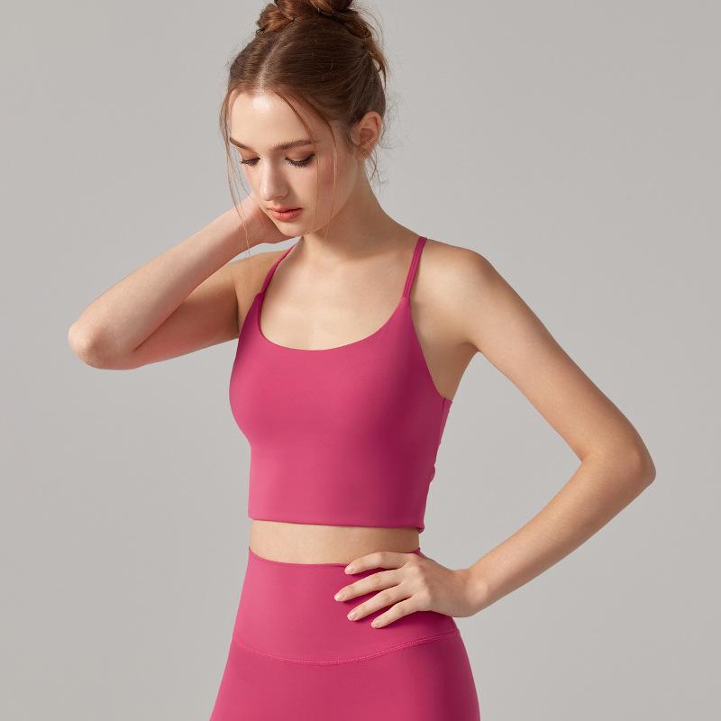 Women's Beautiful Back Sports Bra - Shockproof Yoga Tank for Running & Training