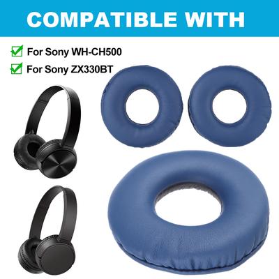 1 Pair Replacement Ear Cushion Memory Foam Headphone Earpads PU Leather Headset Ear Cushions for Sony WH-CH500 ZX330BT ZX310BT