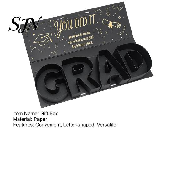 Graduation Party Favors Gift Box 2026 Self-Fillable Letter Shaped Keepsake for Snacks Cash Holder Gifts Flowers DIY High School College Friends