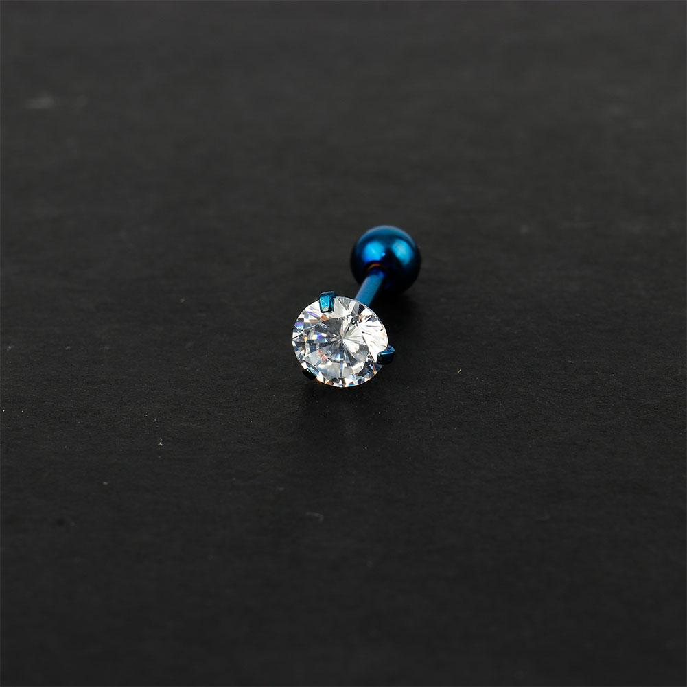 9 Farben Mode CZ 3 Prong Tragus Knorpel Edelstahl Ohrstecker Kristall Zirkon Ohrringe Piercing Schmuck
