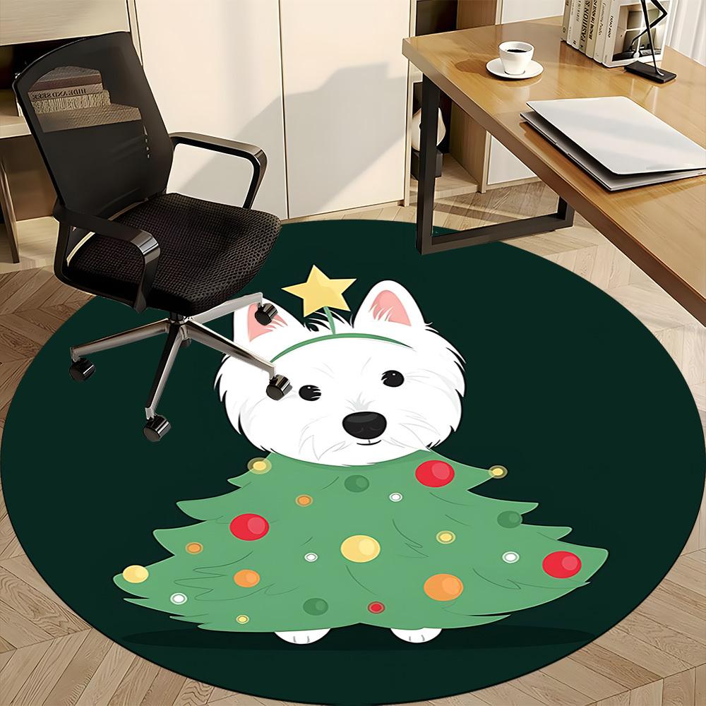 1pc Pup Tree Office Round Area Rug, Under Office Chairs Bedroom Living Room Home Decor, Room Deco
