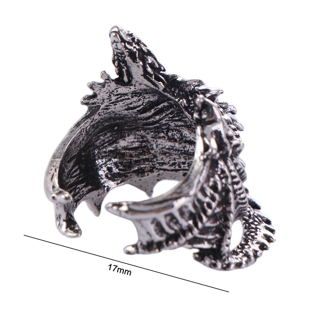 Adjustable Dragon Rings Opening Black Dragon Rings Fashion Pterosaur Wings Ring For Men