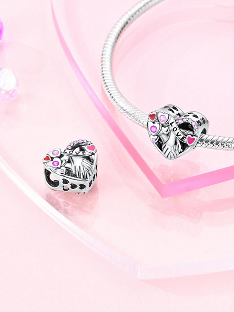 Charms Plata Copper Colors Valentine'S Day Love Beads Charmpendant For Original Bracelet For Women Diy Jewelry Love Gift