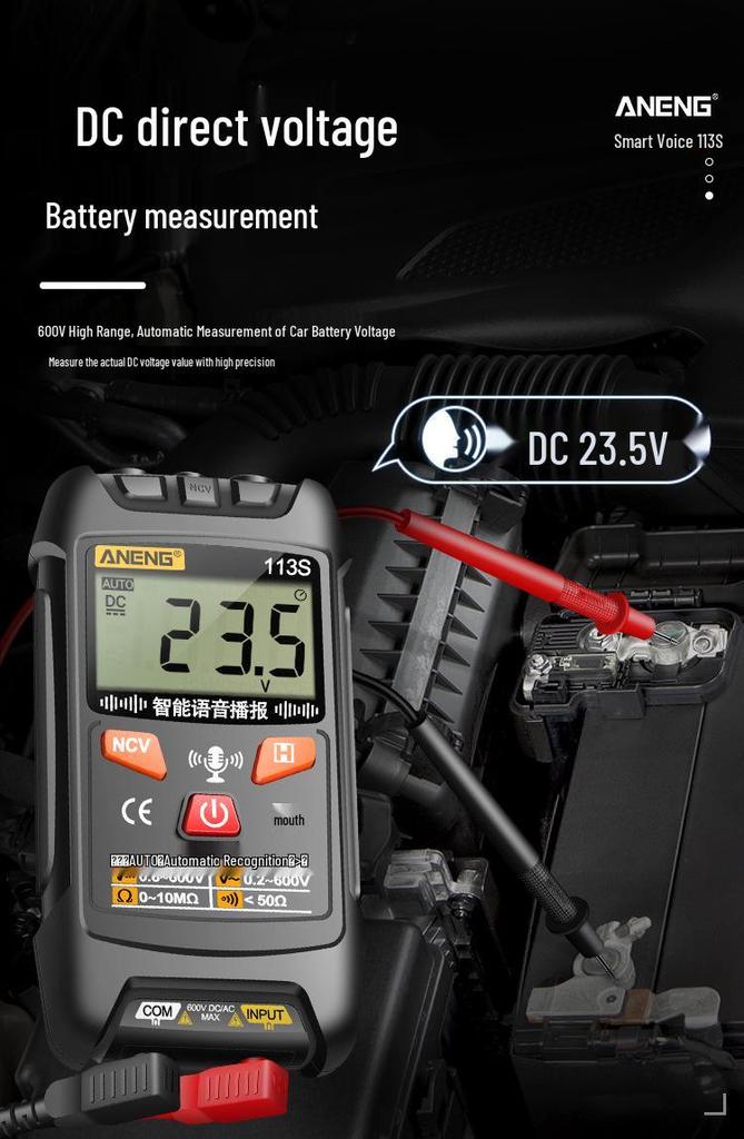 ANENG 113S Digital Smart Voice Multimeter: High-Precision, Multi-function, Fully Automatic Electrician's Universal Meter.