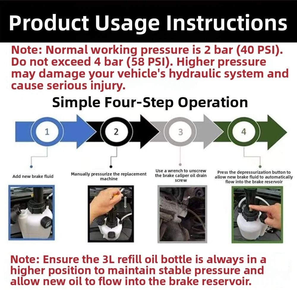 With Adaptors 3L Manual Transmission Fluid Pump Save Time Pressure Pumping Car Manual Brake Fluid Bleeder Kit Professional