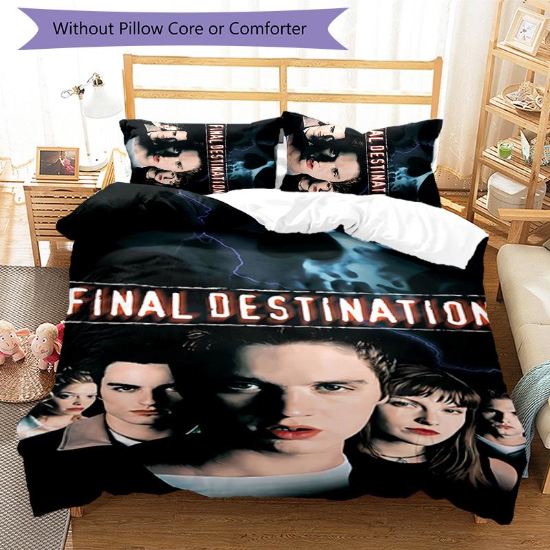 3pcs Final Destination Bloodlines1 pattern bedding set duvet cover set includes duvet cover &pillowcases, perfect all season bedroom decoration & gift