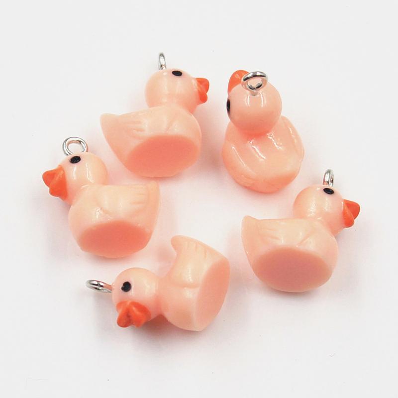 10Pcs Charms 3D Colorful Duck 15X16X12Mm Pendants Crafts Making Findings Handmade Jewelry Diy Earrings Necklace