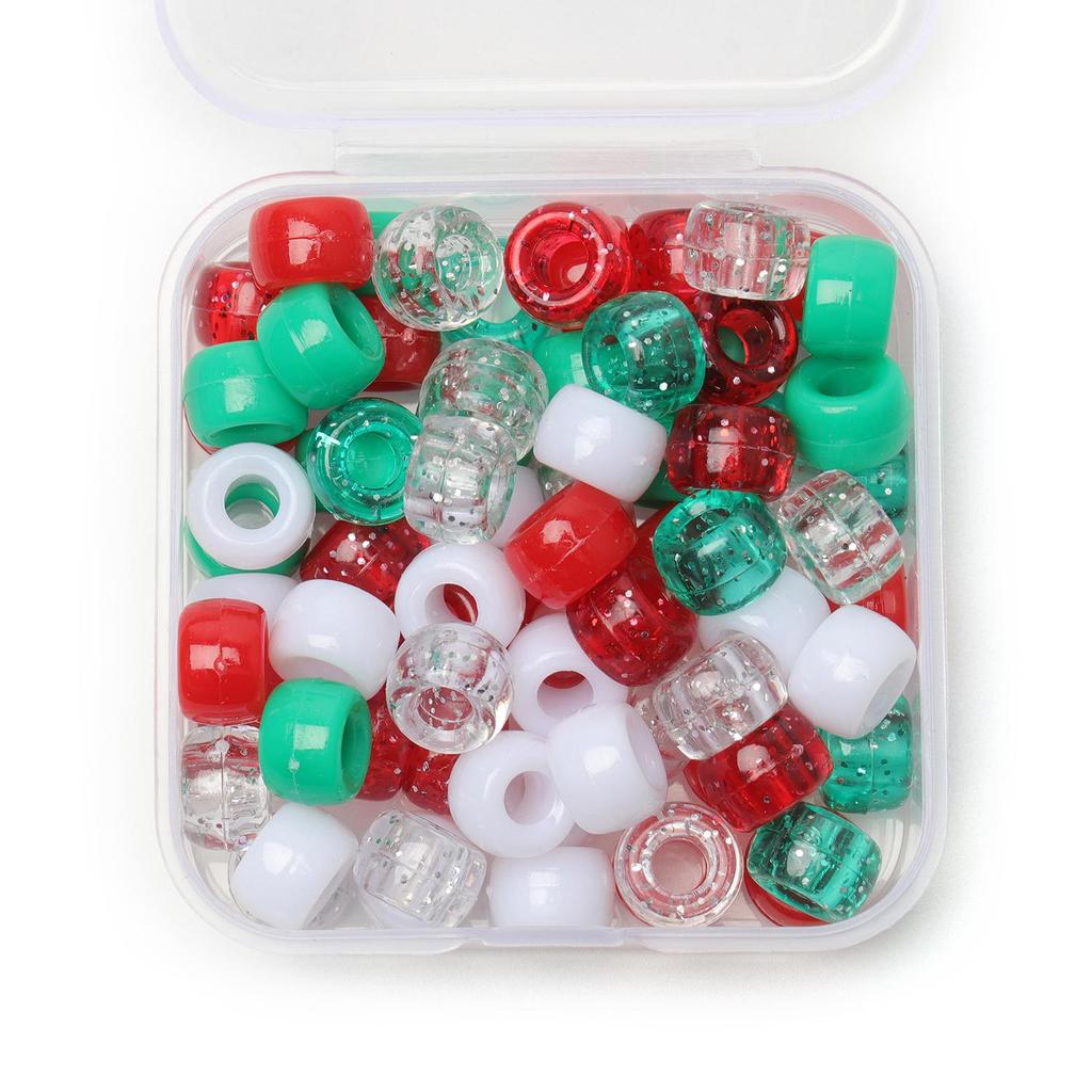 80 peças/caixa 6x9mm Contas de pônei coloridas a granel Contas espaçadoras soltas para fazer acessórios de joias Artesanato faça você mesmo