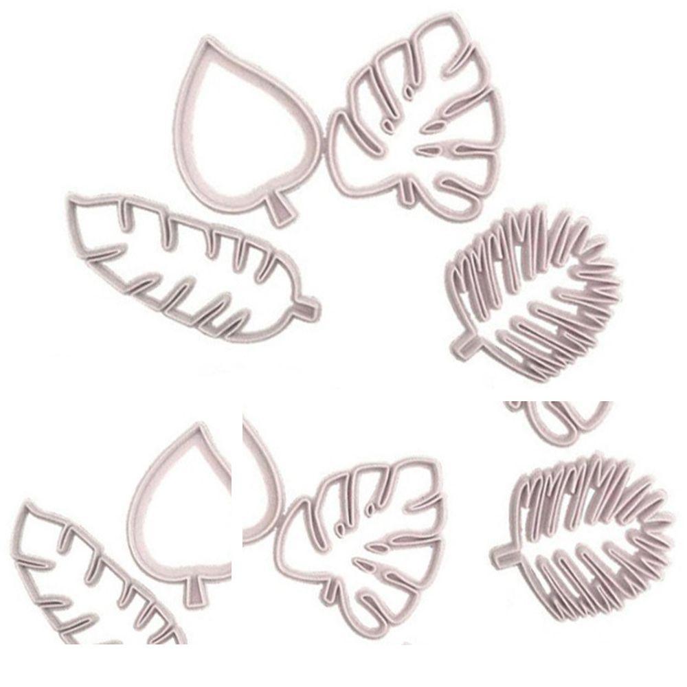 4PCS Leaf Fondant Cutters Raised Edges Cutting Mold Durable Leaf Cutters Cookie Making