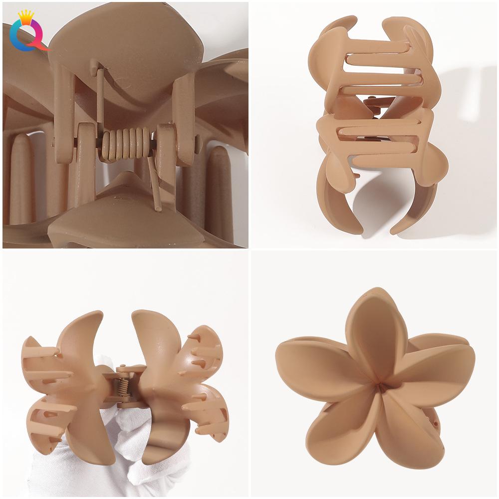 2Pcs Fashion Flower Hair Claws for Women Large Hair Clips Crab Clamps Frosted Ponytail Shark Clip Headdress Hair Accessories