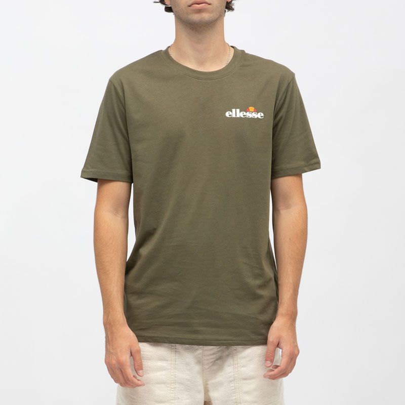 Tee shirt col rond regular couleur unie avec logo Homme ELLESSE