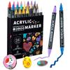 Double-Headed Acrylic Marker: Layered Doodle Pen Tip, Quick-Drying, Waterproof, Colored Marker.