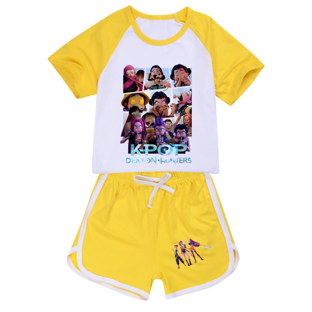 4997 Kids Girls POP Rumi Zoey Mira Print T-shirt Shorts Sport Tracksuit Clothes Set