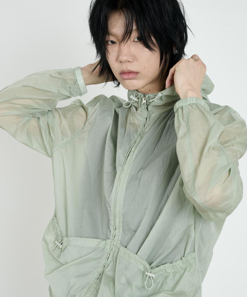 Dustywhite Fog Green City Track Hooded Jumper
