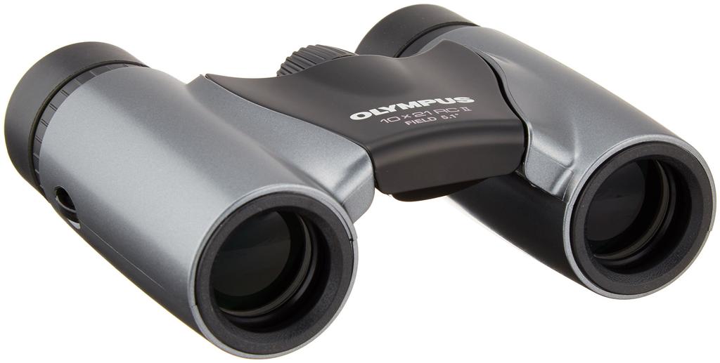 Olympus 10x21 RCII Roof Prism Dark Compact and Lightweight Binoculars, Silver,