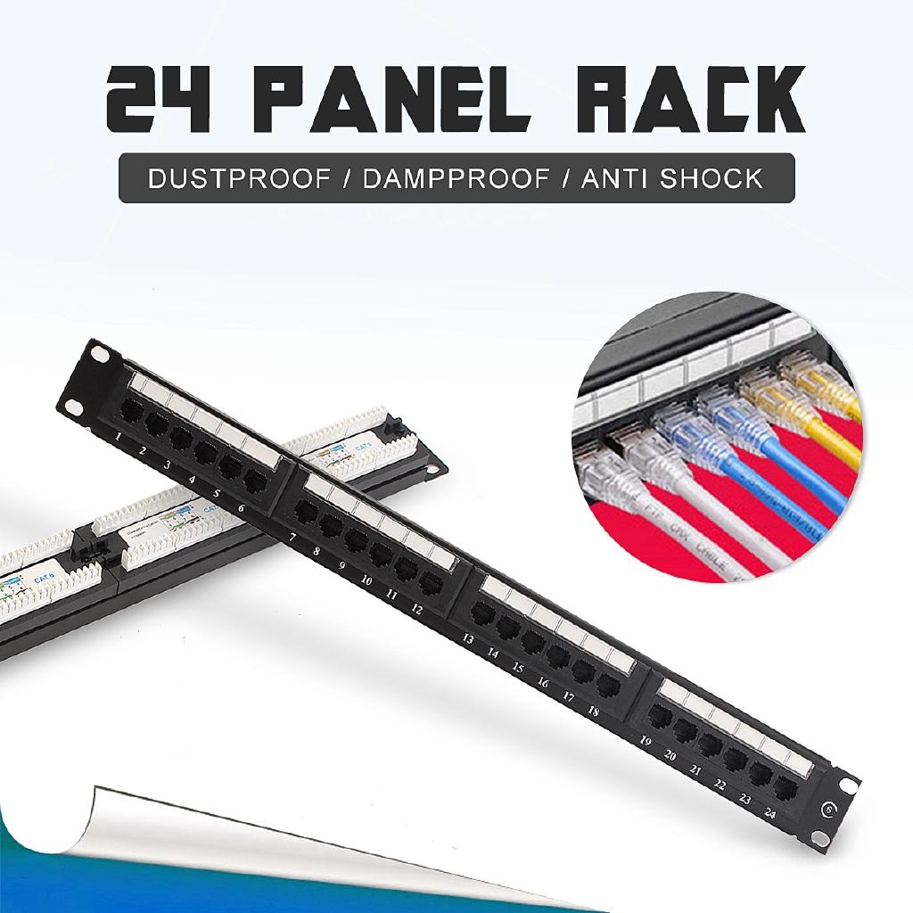 RJ45 CAT 6 Ethernet Network LAN Adapter Connector Cable Mount Bracket 24 Port/Wst CAT5E Patch Panel 1U for 19 Inch Rack