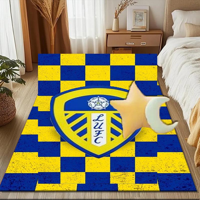 Leeds Crest Design Printed Office Carpet Chair Cushion Entryway Rug, Rugs for Living Room, Bedroom Christmas gifts