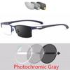 Men Half Metal Frame Photochromic Myopia Eyeglasses Women Chameleon Sun Prescription Glasses -0.5 -0.75 -1.0 -2 To -6
