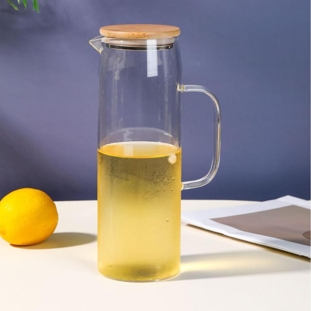 Nordic Large-Capacity Borosilicate Glass Water Bottle with Handle