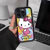 H-Hello Kitty Silicone Soft Phone Case For IPhone 17 16 15 14 Plus 13 12 Mini 11 Black Cover