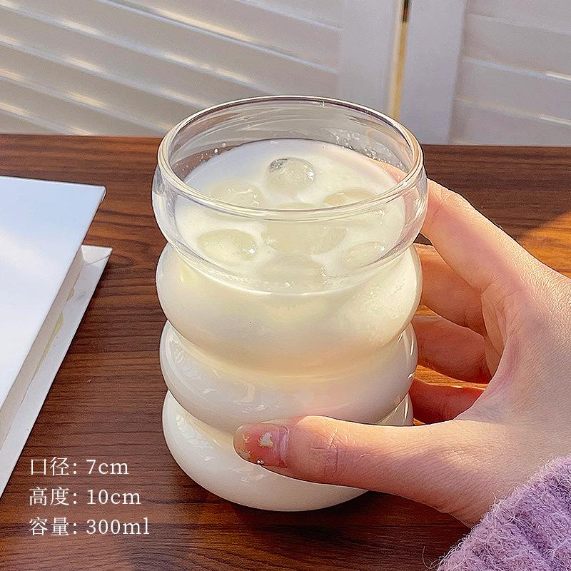 

Кружка-гусеница из высокоборосиликатного стекла, прозрачная, спирально гофрированная, простая бытовая однослойная кружка, термостойкое утолщенное стекло 300Ml Caterpillar Cup