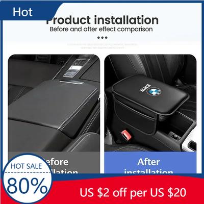 New Car Armrest Box Pad Leather Auto Armrest Mat Car Accessories for M Power Performance M3 M5 X1 X3 X5 X6 E46 E39 E90