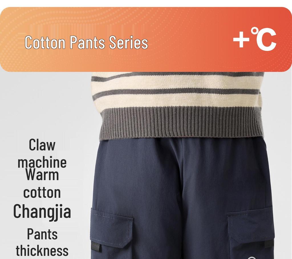 European Boys' Thickened Cotton Workwear Pants, Winter 2025 - Warm Toddler Long Pants, New Children's Clothing