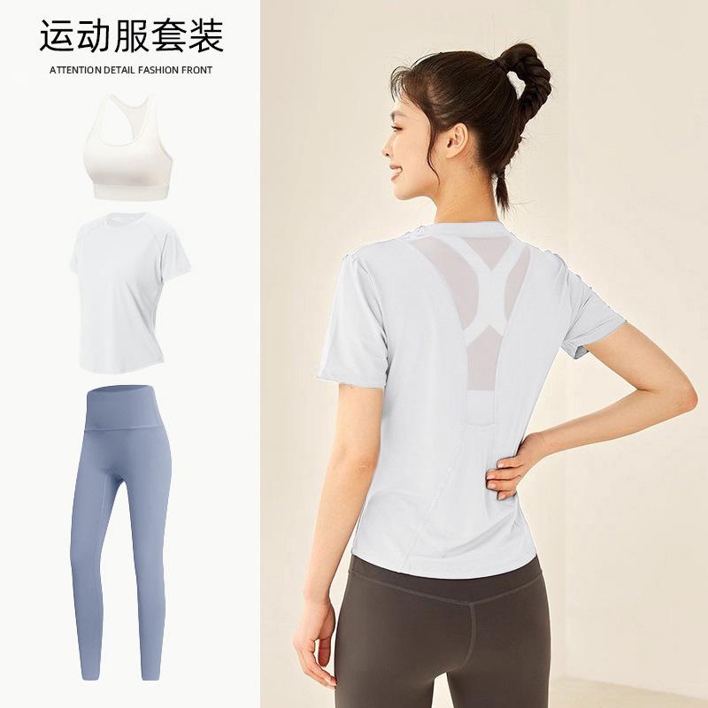 Tennis suit women's short-sleeved training clothes outdoor running quick-drying clothes thin badminton T-shirt fitness clothes