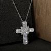 Luxury Women White Crystal Pendant Necklace Charm  Color Chain Necklace for Women Cute Bridal Cross Wedding Necklace