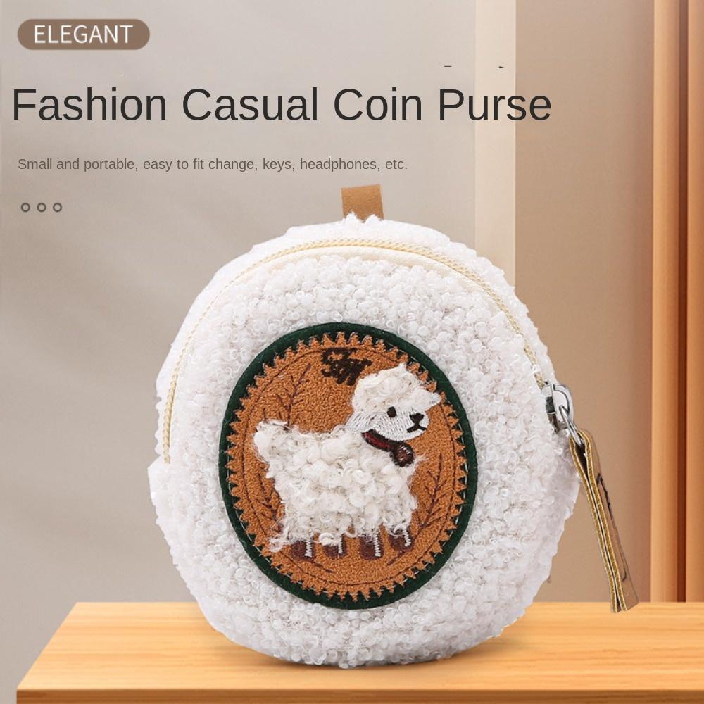 

Lamb Plush Coin Purse Keychain Bear Earphone Bag Money Bag Mini Storage Bag Outdoor Style 3